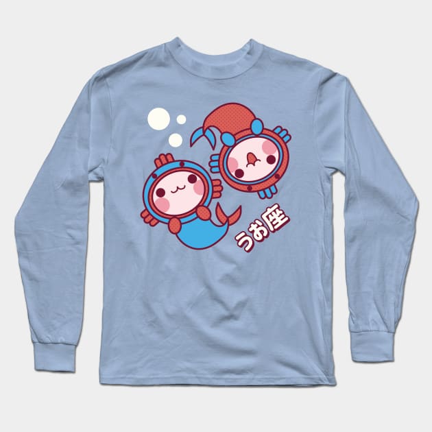 Kawaii Pisces Long Sleeve T-Shirt by Kappacino Creations